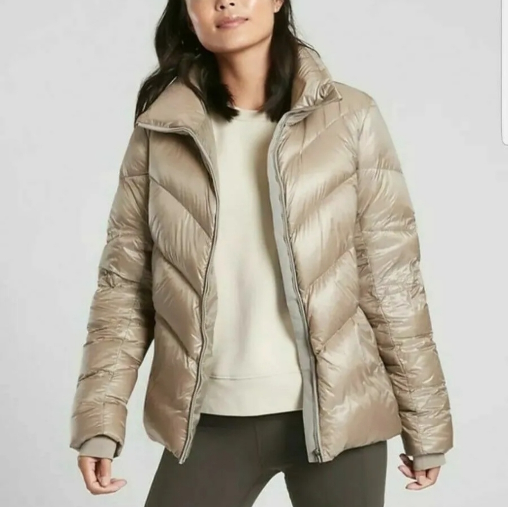 Athleta Lofty Down Jacket, Quail SIZE XS